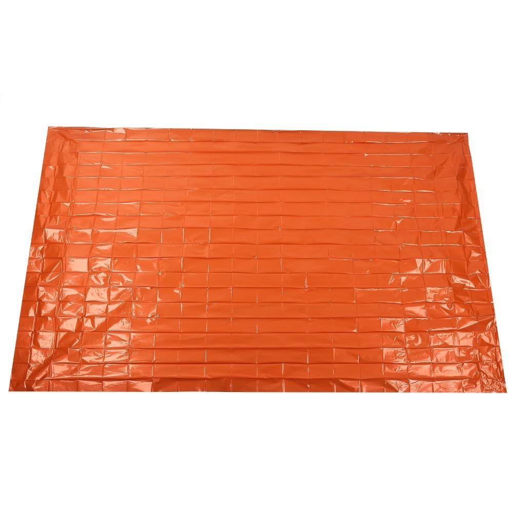 Survival Blanket Reflective - Strapazierfähige PE-Notfalldecke, reflektierend orange, 210*130cm, Überlebensdecke,