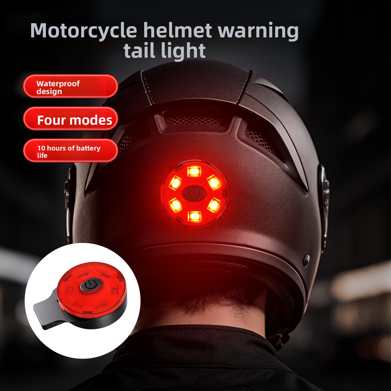 Sos Light Strobe - USB-Aufladbare LED-Helm-Rückleuchte mit Hoher Helligkeit, Blinkende