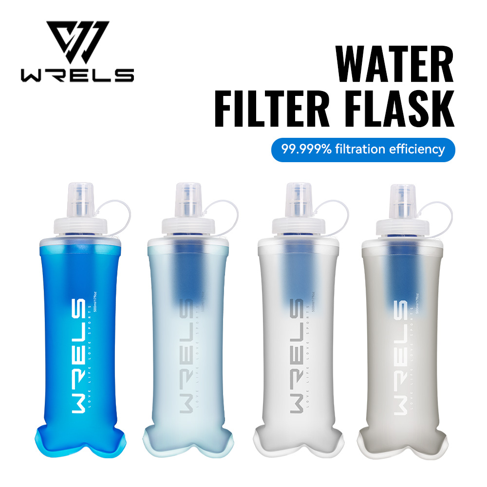 Water Bag Collapsible - WRELS Wasserfilterflasche, zusammenklappbare, weiche Wasserflasche mit