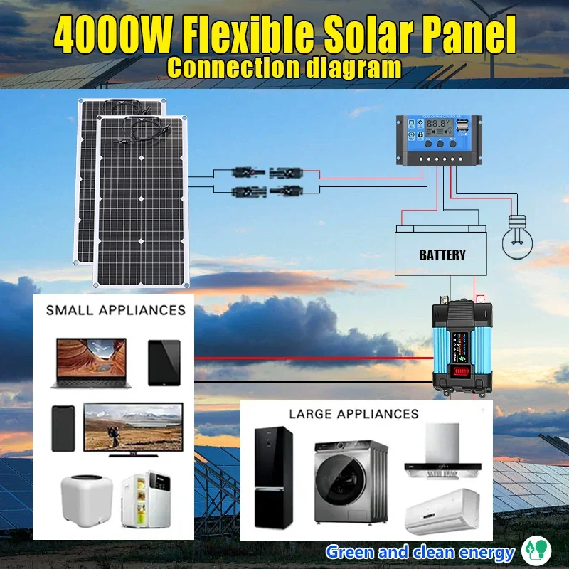 4000-W-Solarpanel-Set, 12 V bi – Solar Emergency Charger Bewertung und Preis